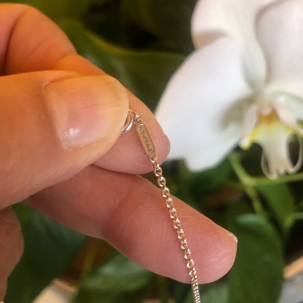 Tiffany & Co. Double Heart Tag 925 Sterling & Mother of Pearl Necklace - Picture 7 of 9